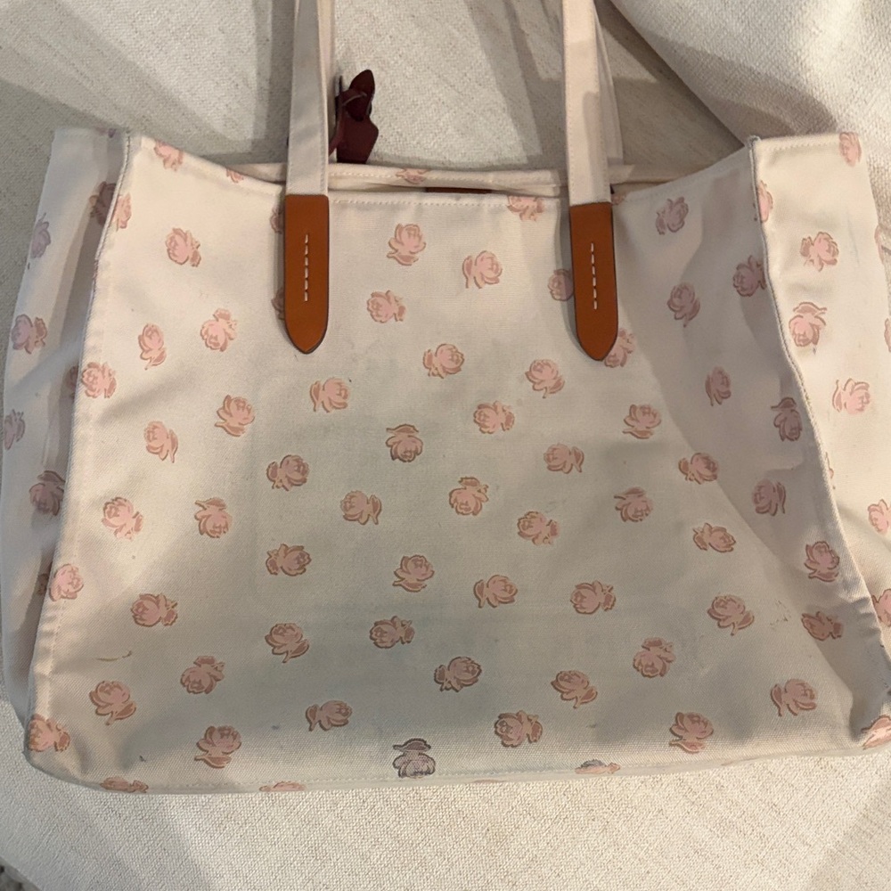 Coach Cream Tote with Brown Accents - Picture 5 of 9